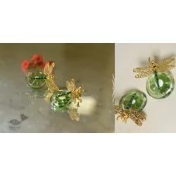 Kusumaprabha . कुसुमांप्रभा ✤ Handmade Glass Earring - Dragonfly Bug