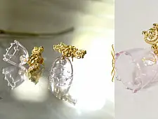 Kusumaprabha . कुसुमांप्रभा ✤ Handmade Glass Earring - Pink Gold