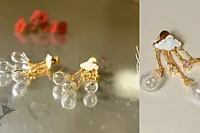 Kusumaprabha . कुसुमांप्रभा ✤ Handmade Glass Earring - Winter Rains