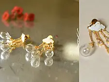 Kusumaprabha . कुसुमांप्रभा ✤ Handmade Glass Earring - Winter Rains