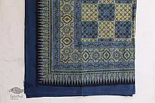 Ethereal skies  ❁ Ajrakh Print Double Bedsheet ❁ with Booster Covers - G