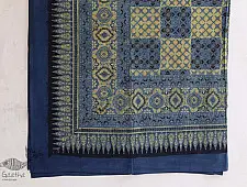 Ethereal skies  ❁ Ajrakh Print Double Bedsheet ❁ with Booster Covers - G