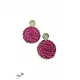 shop online handmade Pink Sabai Grass Zari Earring