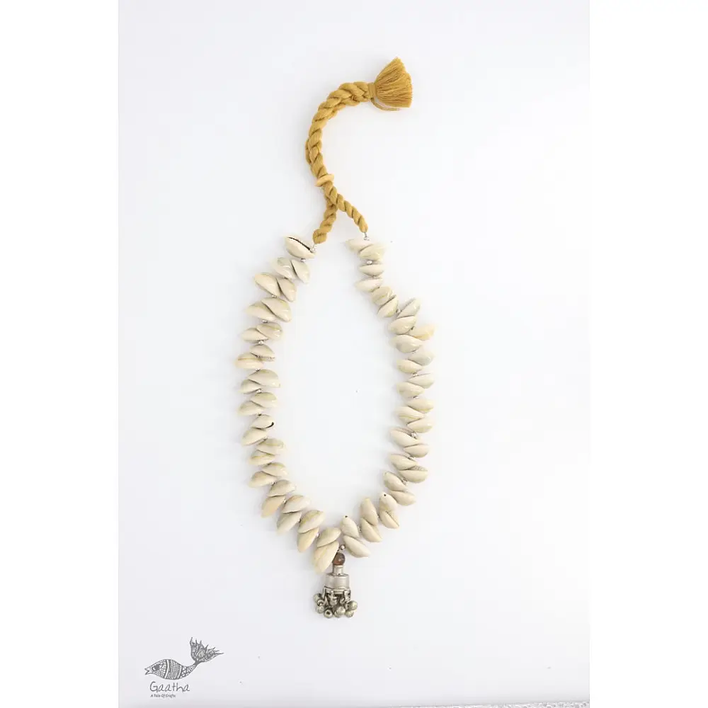 shop online handmade tribal Cowrie And Repurposed Metal Necklace