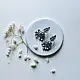 handcrafted german silver floral cluster stud earrings featuring a stone-studded blossom, textured leaf branch, and ruby red inlays