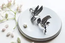 Ishana . इशाना ✯ German Silver - Bird Design Earring