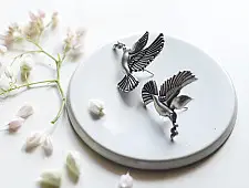Ishana . इशाना ✯ German Silver - Bird Design Earring