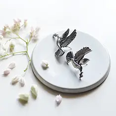 Ishana . इशाना ✯ German Silver - Bird Design Earring