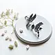 handcrafted german silver bird stud earrings featuring finely detailed spread wings, oxidised finish, and ethnic tribal jewelry design