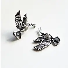 Ishana . इशाना ✯ German Silver - Bird Design Earring