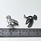handcrafted german silver bird stud earrings featuring finely detailed spread wings, oxidised finish, and ethnic tribal jewelry design