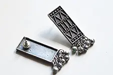 Ishana . इशाना ✯ German Silver Earring - Rectangular Lattice 