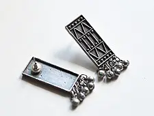 Ishana . इशाना ✯ German Silver Earring - Rectangular Lattice 