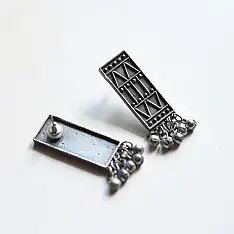Ishana . इशाना ✯ German Silver Earring - Rectangular Lattice 