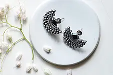 Ishana . इशाना ✯ German Silver Beaded Fringe Earrings