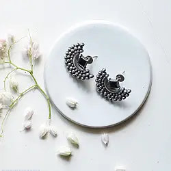 Ishana . इशाना ✯ German Silver Beaded Fringe Earrings