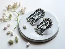 Ishana . इशाना ✯ German Silver Earring - Deer Motif