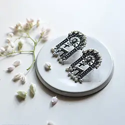 Ishana . इशाना ✯ German Silver Earring - Deer Motif