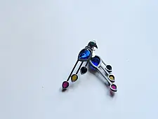 Ishana . इशाना ✯ German Silver Earring -  Song Bird 