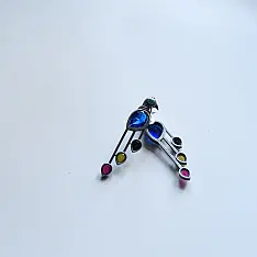 Ishana . इशाना ✯ German Silver Earring -  Song Bird 