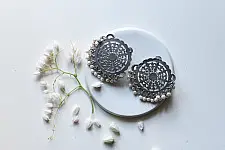 Ishana . इशाना ✯ German Silver Earring -  Circular Mandala Design