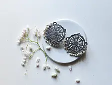 Ishana . इशाना ✯ German Silver Earring -  Circular Mandala Design