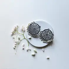 Ishana . इशाना ✯ German Silver Earring -  Circular Mandala Design