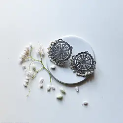 Ishana . इशाना ✯ German Silver Earring -  Circular Mandala Design