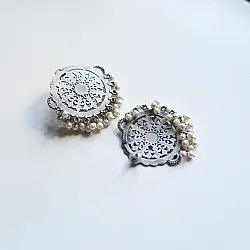 Ishana . इशाना ✯ German Silver Earring -  Circular Mandala Design