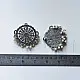 handcrafted german silver circular mandala stud earrings featuring intricate filigree work, scalloped edges, and dangling white pearl ghungroos
