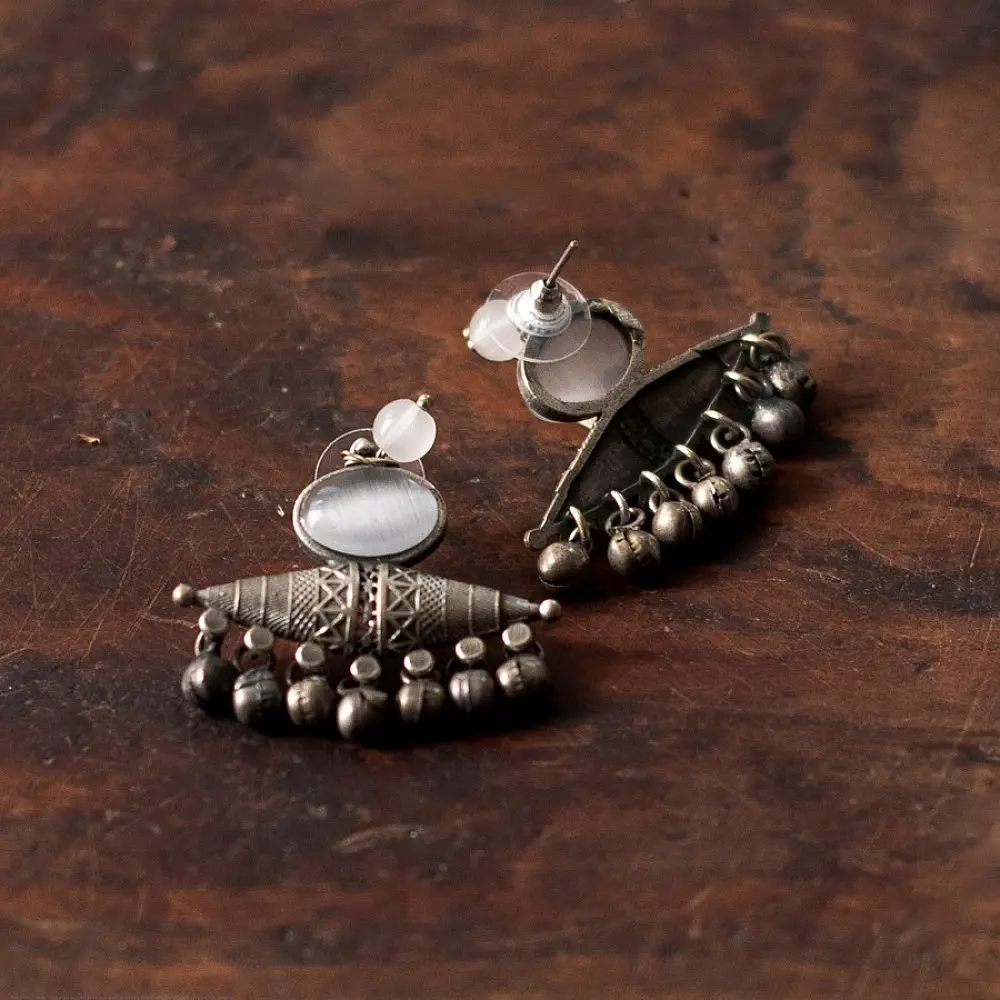 online german silver earrings (Two Color Options yellow/ White)