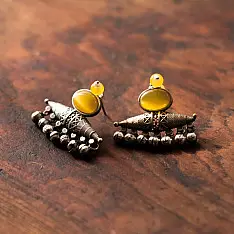 Ishana . इशाना | German Silver Earring (Two Color Options yellow/ White)