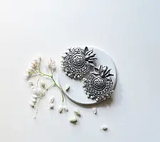 Ishana . इशाना ✯ German Silver Lotus Motif Earring 