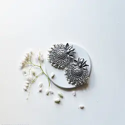 Ishana . इशाना ✯ German Silver Lotus Motif Earring 