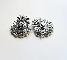 Ishana . इशाना ✯ German Silver Lotus Motif Earring 