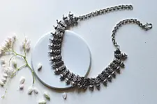 Ishana . इशाना ✯ German Silver Triangular Spike Choker Necklace: - A