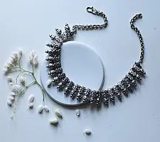 Ishana . इशाना ✯ German Silver Pinecone Motif Hasli Choker Necklace - B