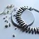 handcrafted german silver choker necklace featuring textured pinecone drop units, beaded collar band, and oxidised antique finish