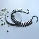 handcrafted german silver dual line choker necklace featuring textured ribbed spherical beads and diamond drop charms in oxidised finish