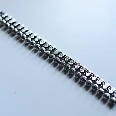 Ishana . इशाना ✯ German Silver Dual-Line Textured Bead Choker Necklace: