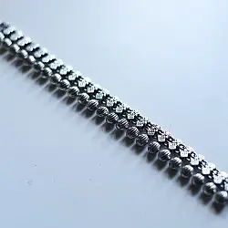 Ishana . इशाना ✯ German Silver Dual-Line Textured Bead Choker Necklace: