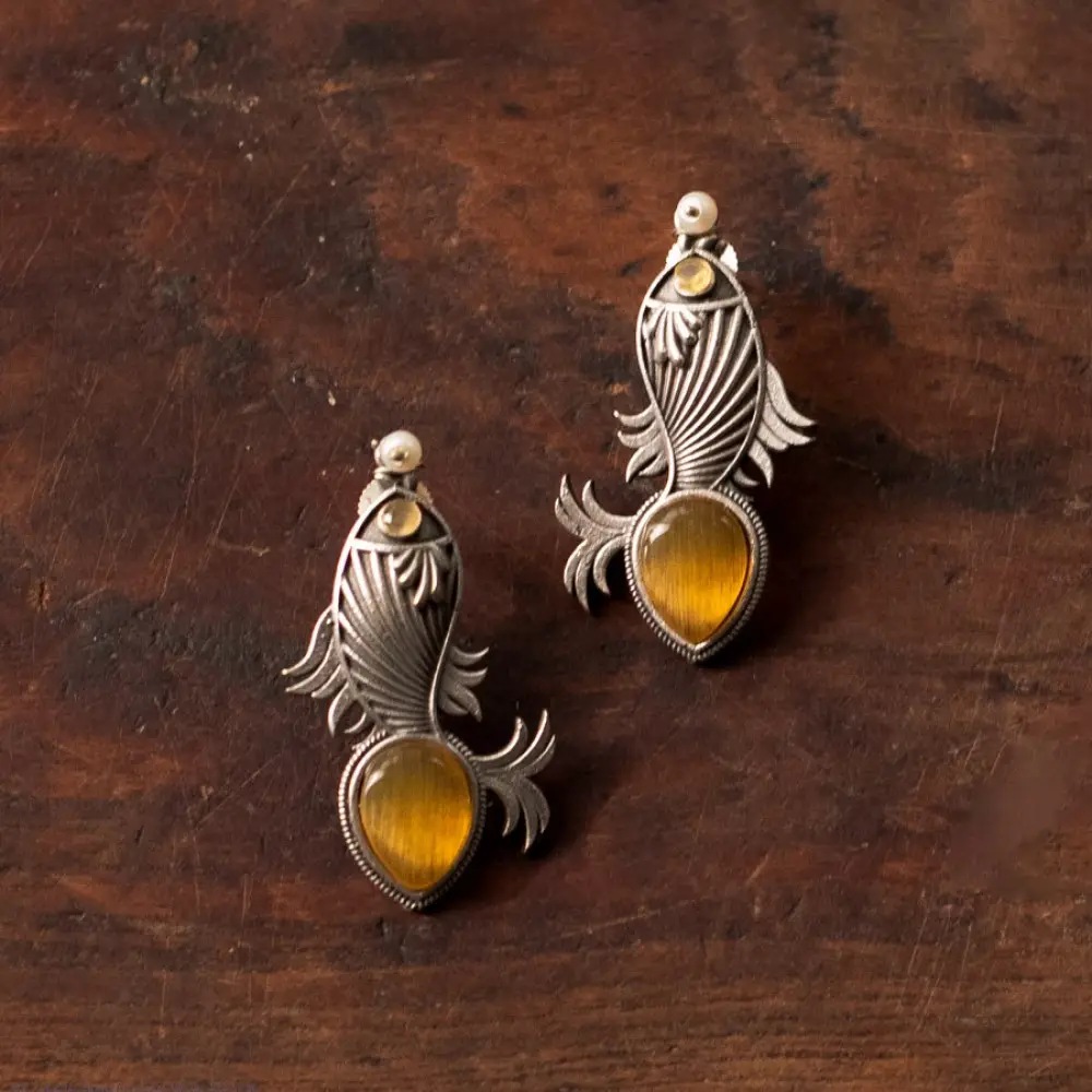 online german silver earrings Four Color Options