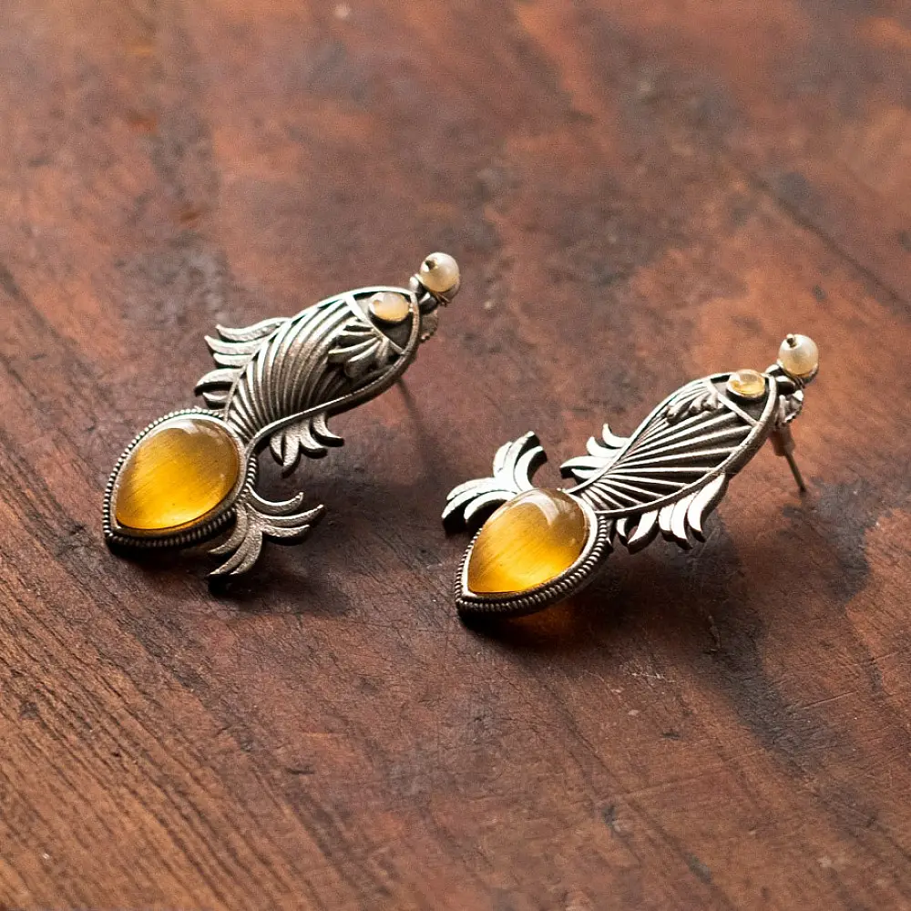 online german silver earrings Four Color Options