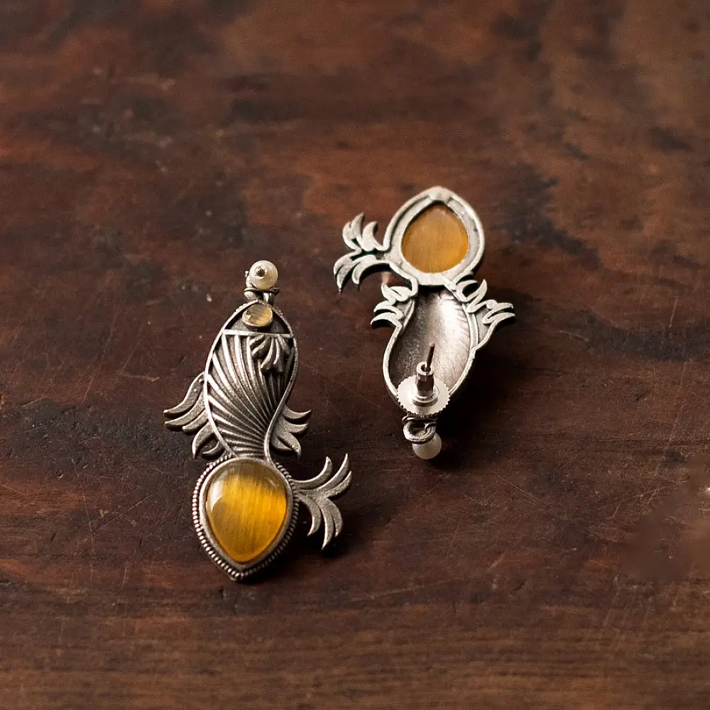 online german silver earrings Four Color Options