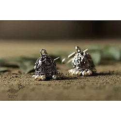 धरा ✽ Antique Finish White Metal ✽ Earring { 3 }