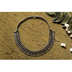 धरा ✽ Antique Finish White Metal ✽ Necklace { 36 }