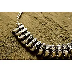 धरा ✽ Antique Finish White Metal ✽ Necklace { 41 }