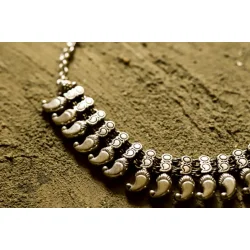 धरा ✽ Antique Finish White Metal ✽ Necklace { 41 }