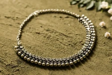 धरा ✽ Antique Finish White Metal ✽ Necklace { 42 }