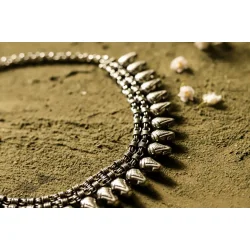 धरा ✽ Antique Finish White Metal ✽ Necklace { 44 }